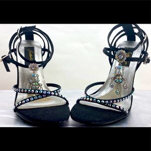 Johnathan Kayne Black Bling Heels size 7‎ pageant